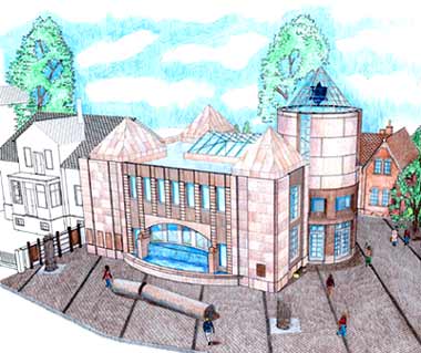 Archetect Arnold Oppler's rendering of our new synagogue