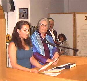 Rebekka Dohme und Rabbi Shillor